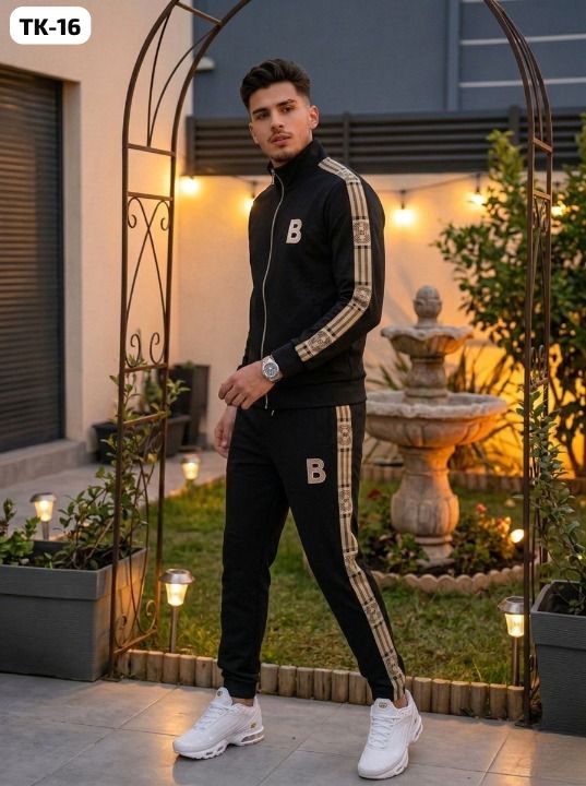Men's Two-Piece Striped Track Suit Set