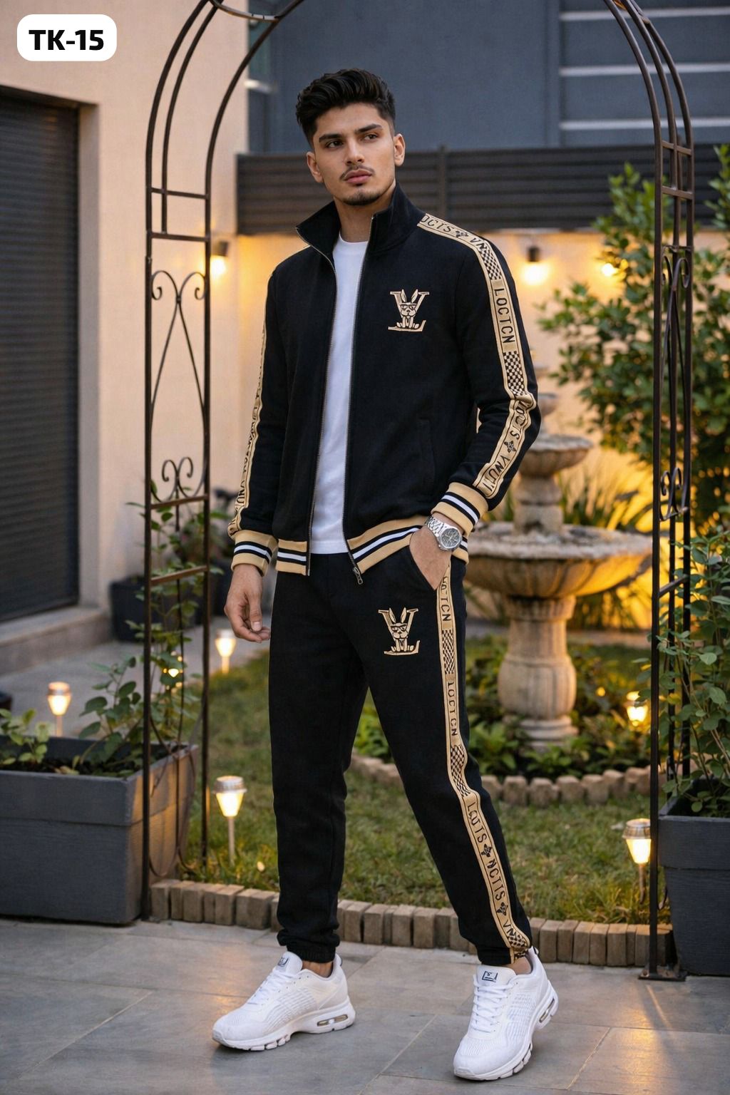 Men's Two-Piece Striped Track Suit Set