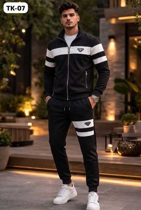 Men's Two-Piece Striped Track Suit Set