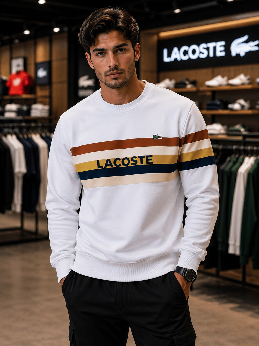 Men's Striped Crewneck Sweatshirt