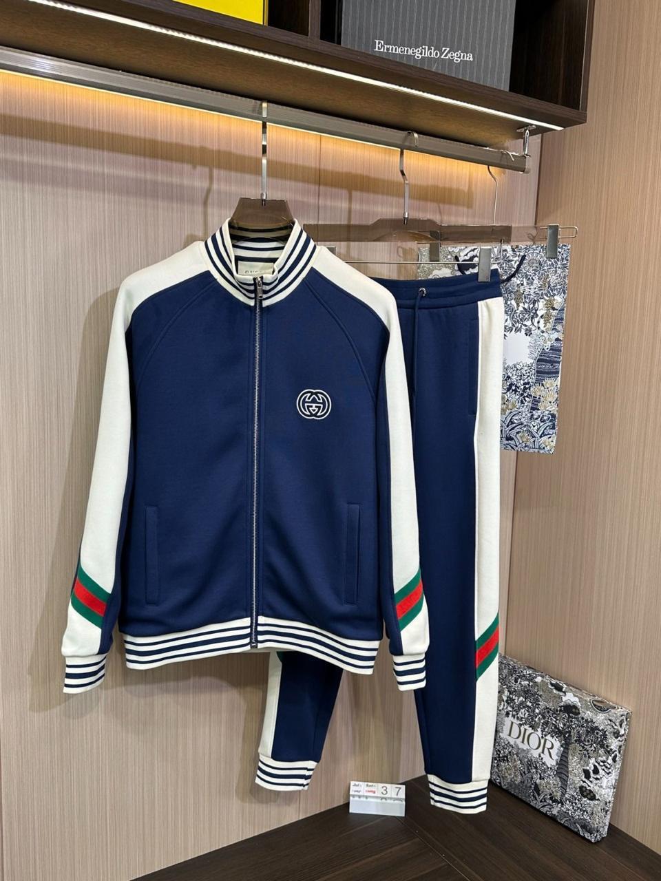 Men's Two-Piece Color-Block Track Suit Set