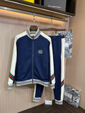 Men's Two-Piece Color-Block Track Suit Set