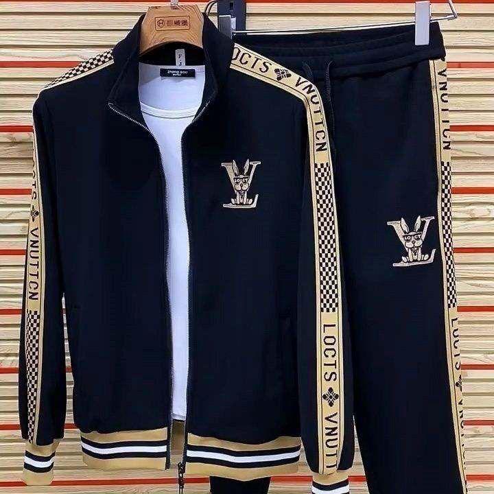 Men's Two-Piece Striped Track Suit Set