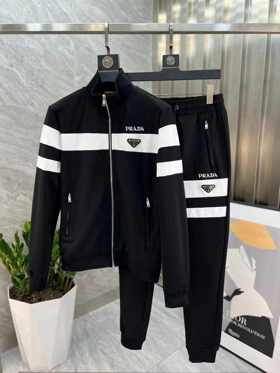 Men's Two-Piece Striped Track Suit Set