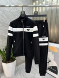 Men's Two-Piece Striped Track Suit Set