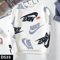 White Multi-Color Graphic Print Crewneck Sweatshirt