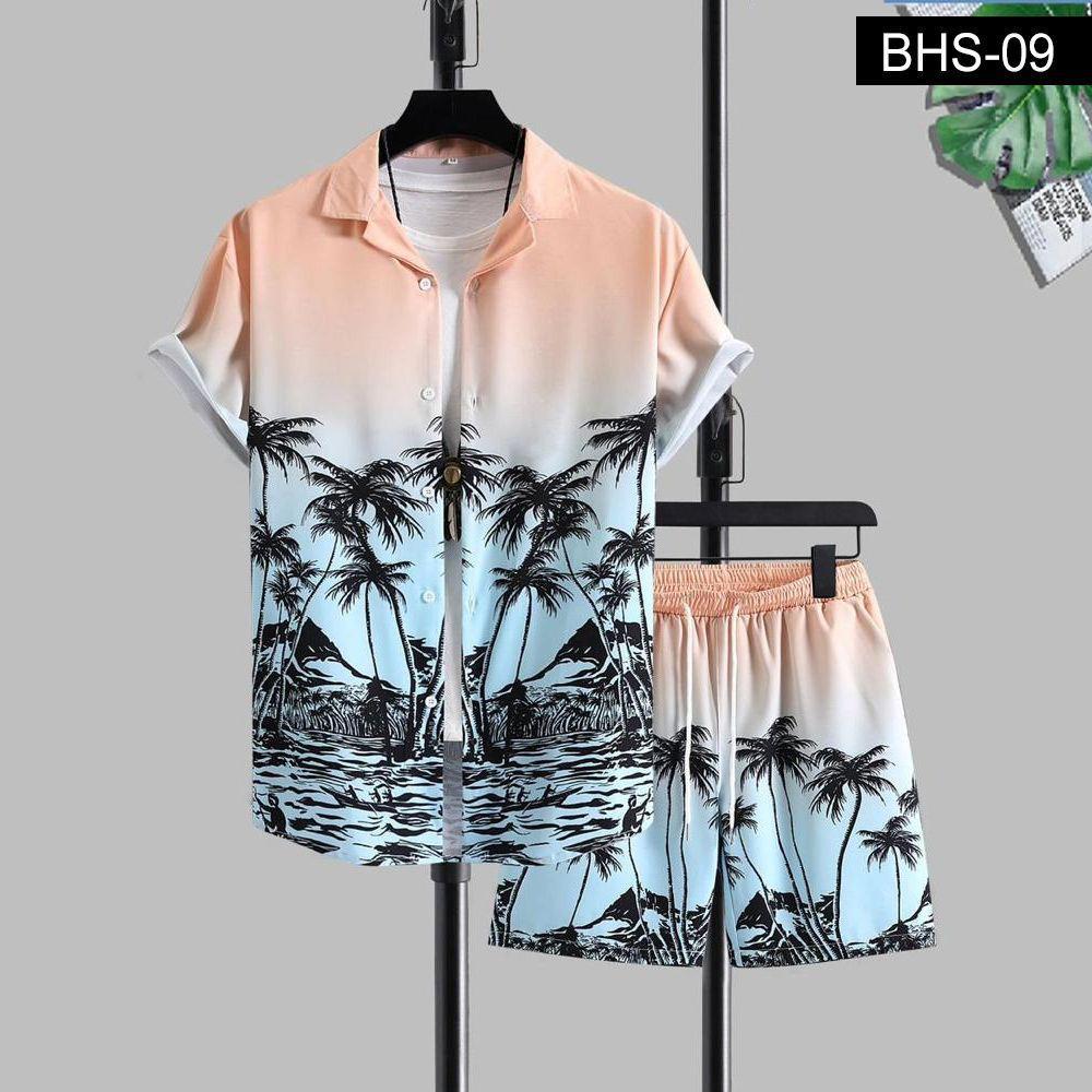 Men’s Palm Beach Print Shirt & Shorts Set